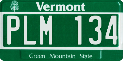 VT license plate PLM134