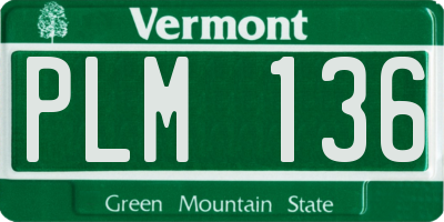 VT license plate PLM136