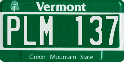 VT license plate PLM137