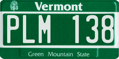 VT license plate PLM138