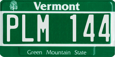 VT license plate PLM144
