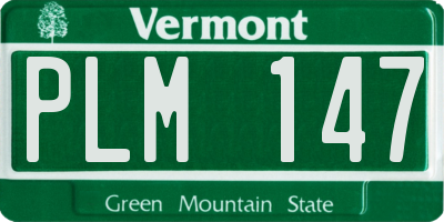 VT license plate PLM147