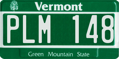 VT license plate PLM148
