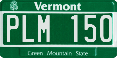 VT license plate PLM150
