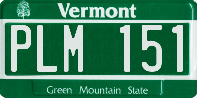 VT license plate PLM151