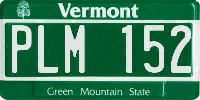 VT license plate PLM152