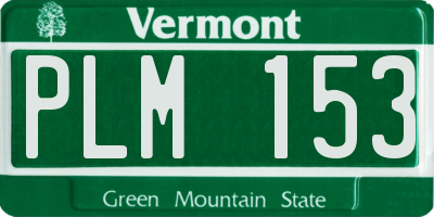 VT license plate PLM153