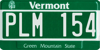 VT license plate PLM154