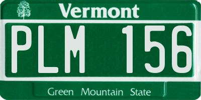 VT license plate PLM156