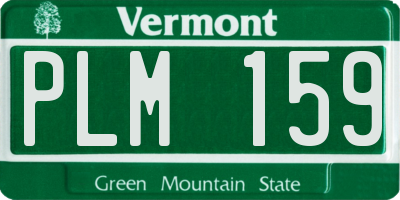 VT license plate PLM159
