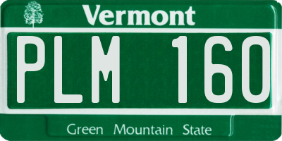 VT license plate PLM160