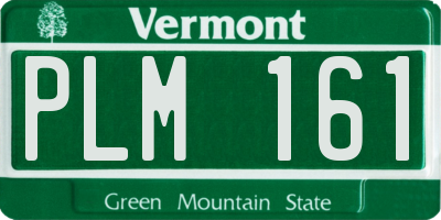 VT license plate PLM161