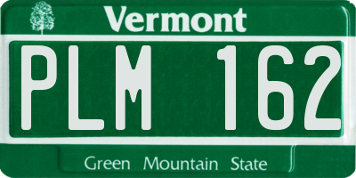 VT license plate PLM162