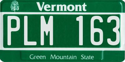 VT license plate PLM163