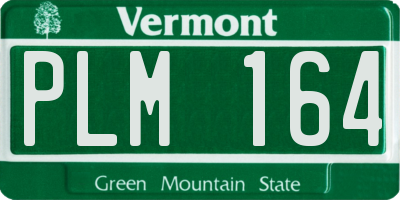VT license plate PLM164