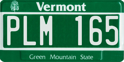 VT license plate PLM165
