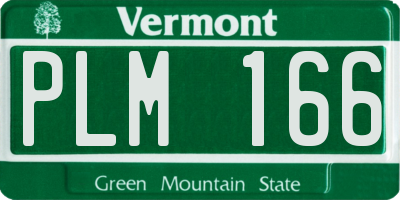 VT license plate PLM166