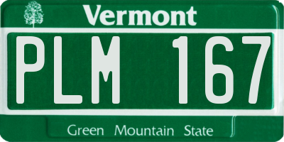 VT license plate PLM167