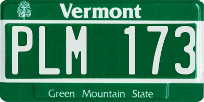 VT license plate PLM173