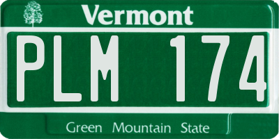 VT license plate PLM174