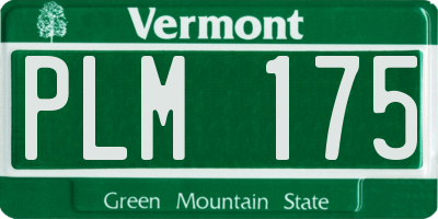 VT license plate PLM175