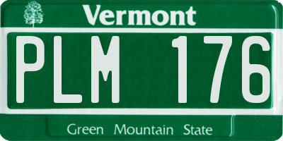 VT license plate PLM176