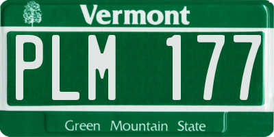 VT license plate PLM177