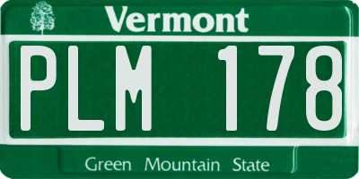 VT license plate PLM178