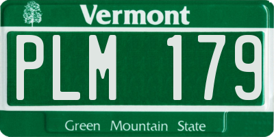 VT license plate PLM179