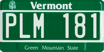 VT license plate PLM181
