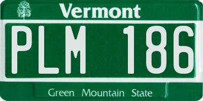 VT license plate PLM186