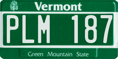 VT license plate PLM187