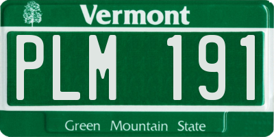 VT license plate PLM191