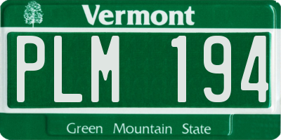 VT license plate PLM194