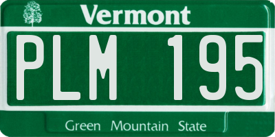 VT license plate PLM195