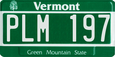VT license plate PLM197