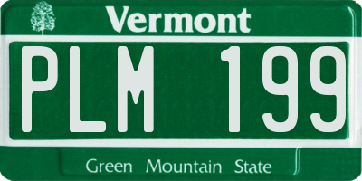 VT license plate PLM199