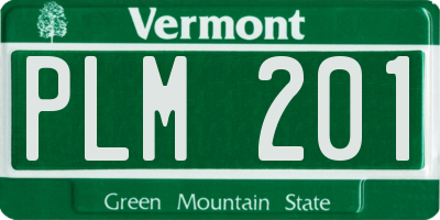 VT license plate PLM201