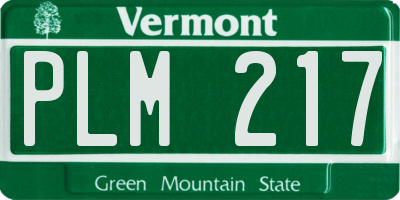VT license plate PLM217