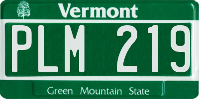 VT license plate PLM219