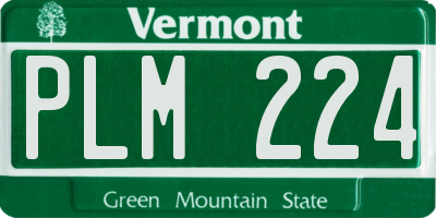 VT license plate PLM224
