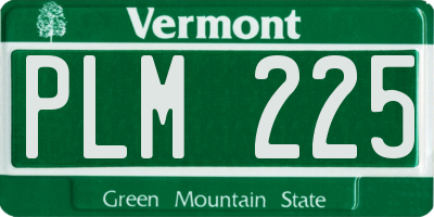 VT license plate PLM225