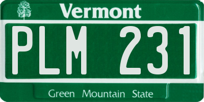 VT license plate PLM231