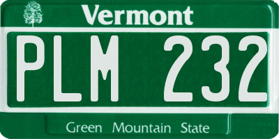 VT license plate PLM232