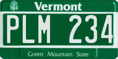 VT license plate PLM234