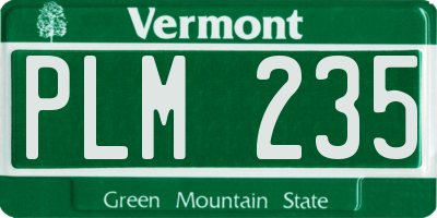 VT license plate PLM235