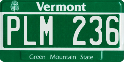 VT license plate PLM236