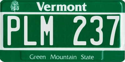 VT license plate PLM237