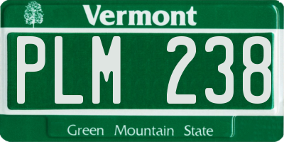 VT license plate PLM238