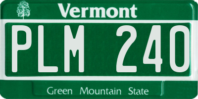VT license plate PLM240